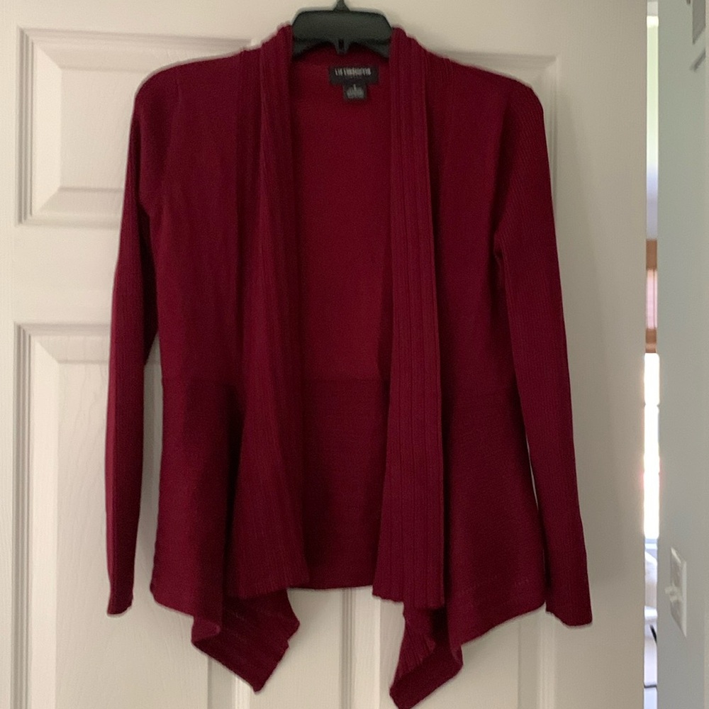 Liz Claiborne burgundy Waterfall sweater size S